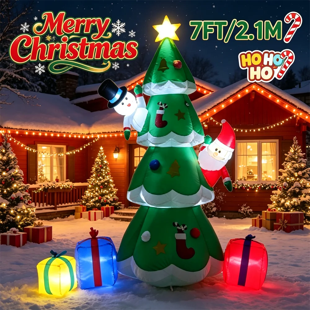 7FT Light Up Christmas Inflata - Christmas Tree Artificial recension och pris