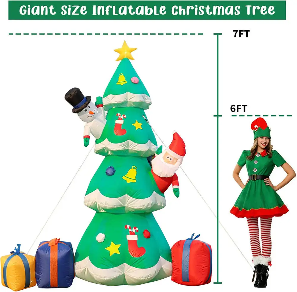 7FT Light Up Christmas Inflata - Christmas Tree Artificial recension och pris