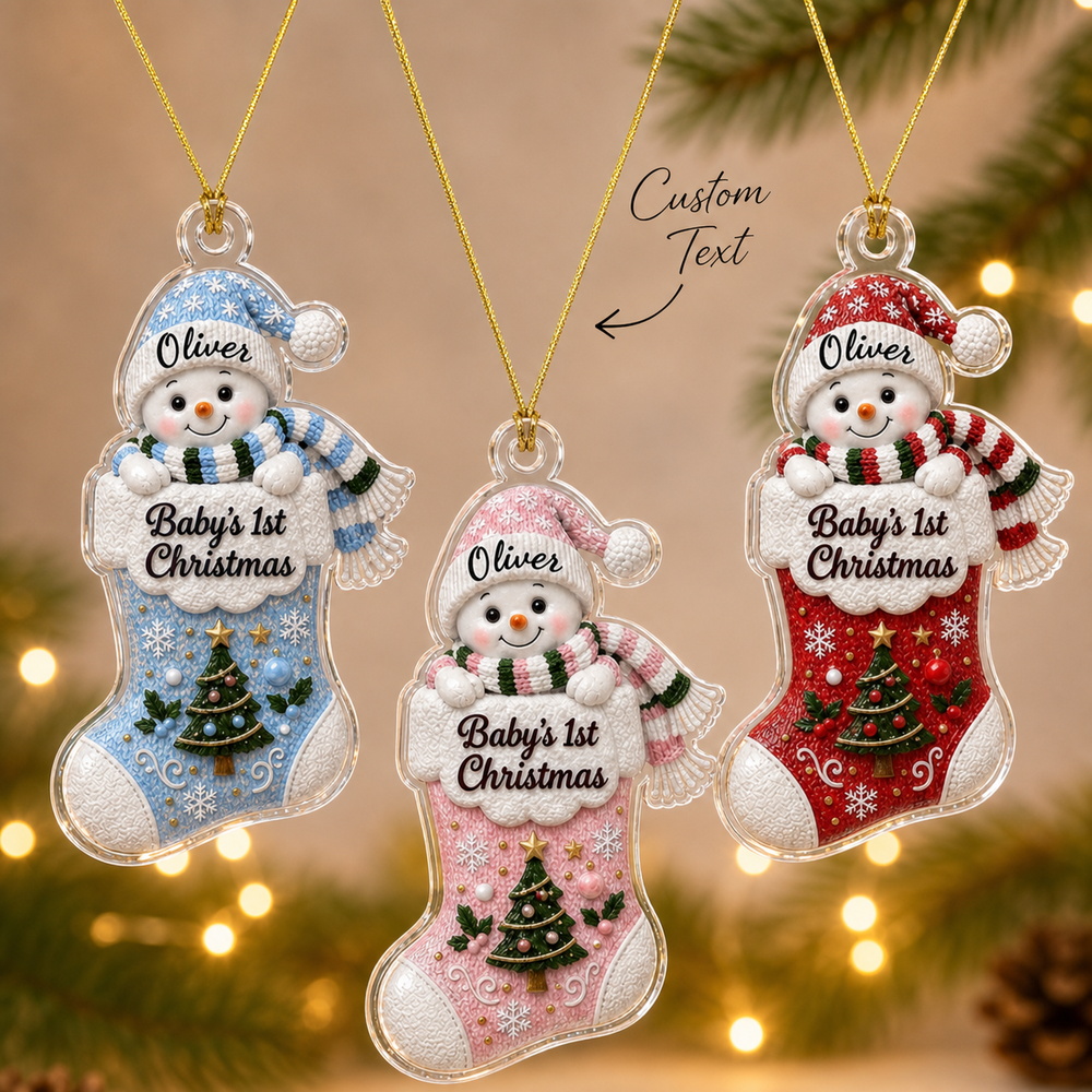 Custom Name Snowman Stocking C - Christmas Stocking Hanging recension och pris