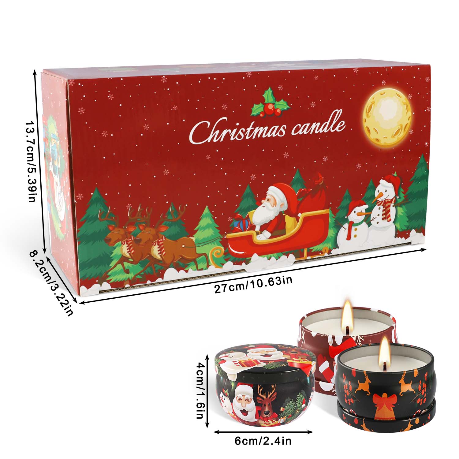 2.3 inch, 16-Piece Christmas S - Holiday Candle Set recension och pris