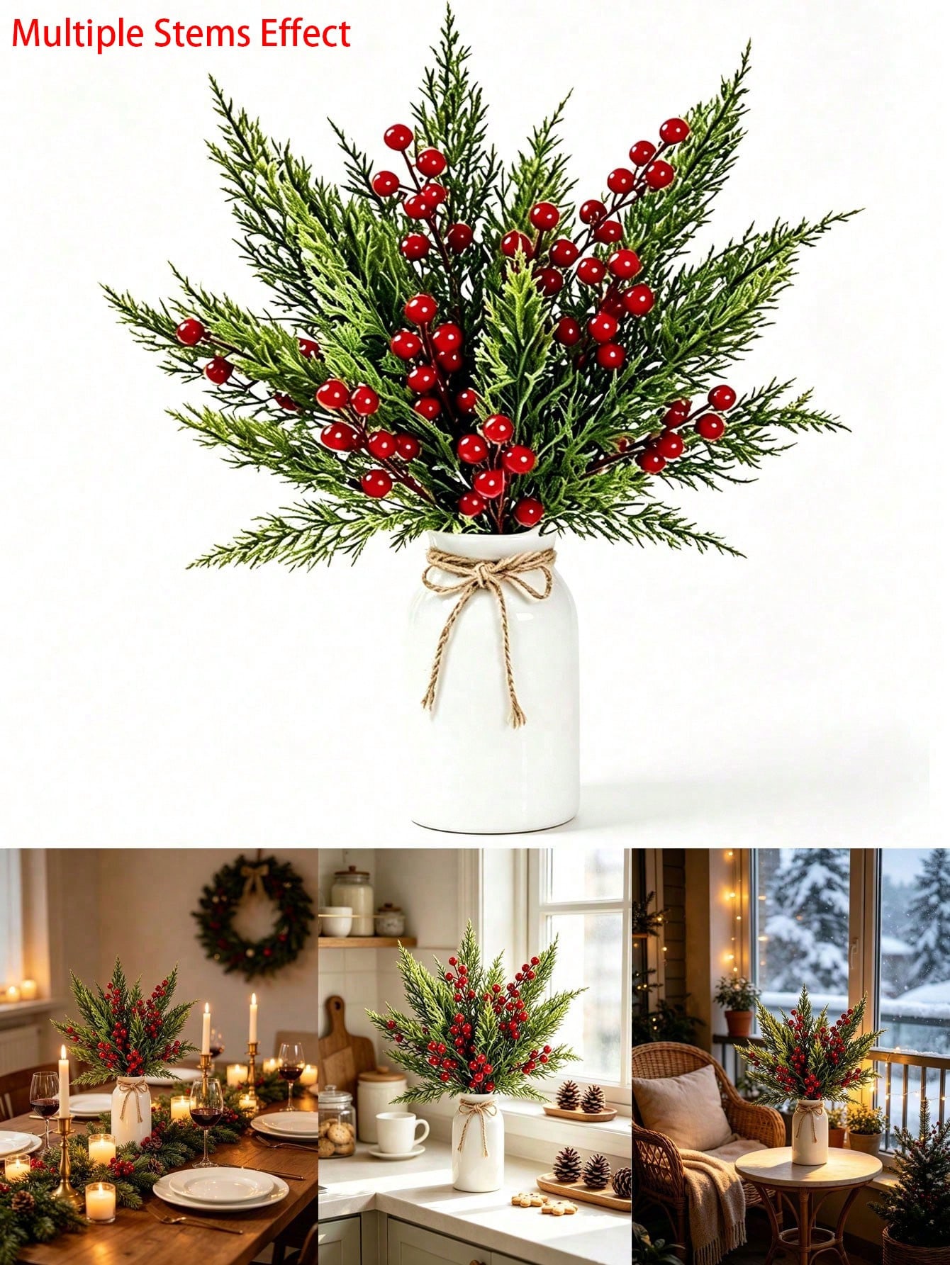 20pcs Artificial Pine Branches - Christmas Tree Artificial recension och pris